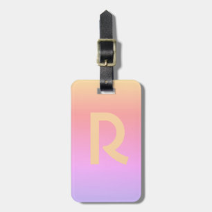 Monogram Initial Letter Modern Pink Stylish Luggage Tag