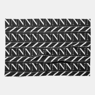 Monogram Initial Letter N Kitchen Towel