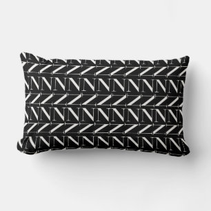 Monogram Initial Letter N Lumbar Pillow