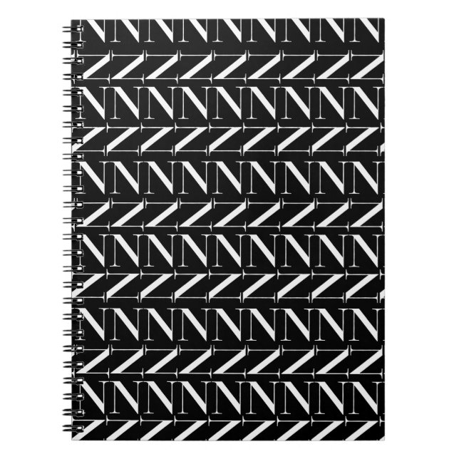 Monogram Initial Letter N Notebook (Front)