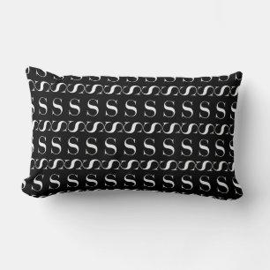 Monogram Initial Letter S, Choose Background Lumbar Pillow