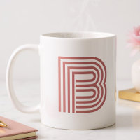 Monogram Initial Letter Simple Modern Blush Pink