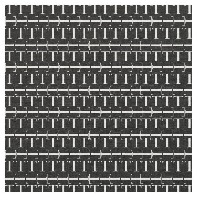 Monogram Initial Letter T Fabric (Close Up)