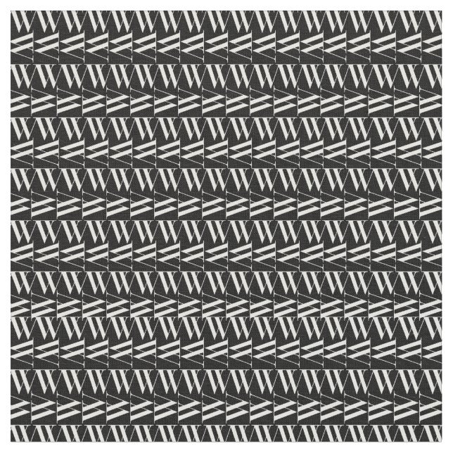 Monogram Initial Letter W Fabric (Close Up)