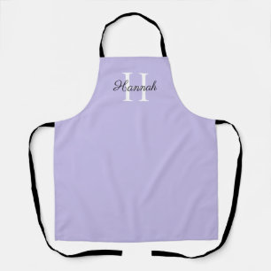 Monogram Initial Letter with Name Lavender Apron