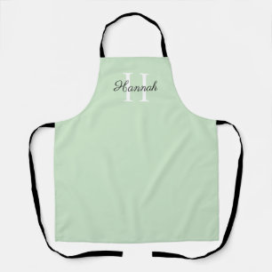 Monogram Initial Letter with Name Mint Apron