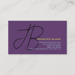 Monogram Initial Letters Indigo Minimalist Modern Business Card