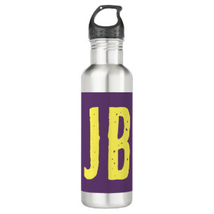 Monogram Initial Letters Indigo Yellow Minimalist 710 Ml Water Bottle