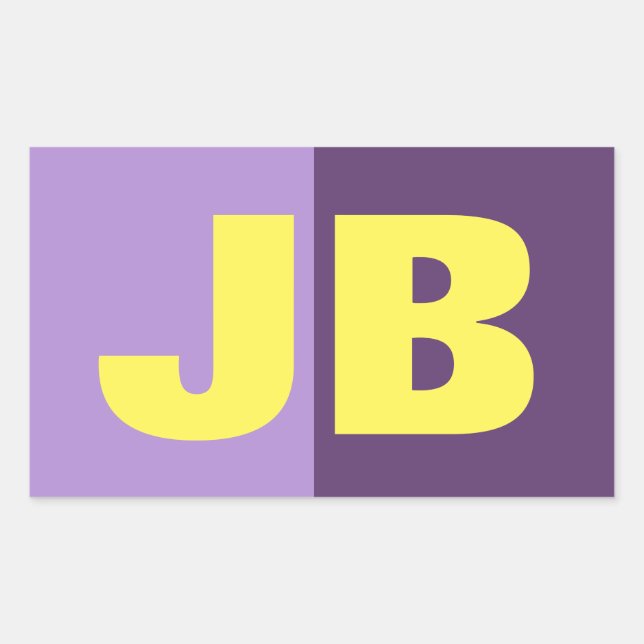 Monogram Initial Letters Indigo Yellow Minimalist Sticker (Front)