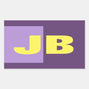 Monogram Initial Letters Indigo Yellow Minimalist Sticker