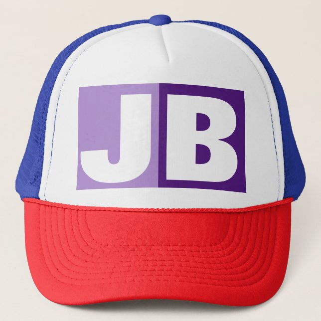 Monogram Initial Letters Trucker Hat (Front)