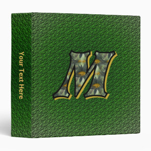 Monogram Initial M Daisies Floral Art Personalized Binder