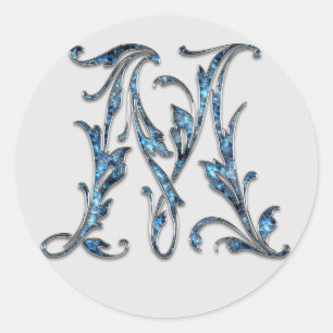 monogram initial M stickers