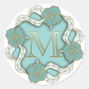 monogram initial M stickers