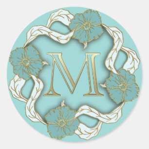 monogram initial M stickers