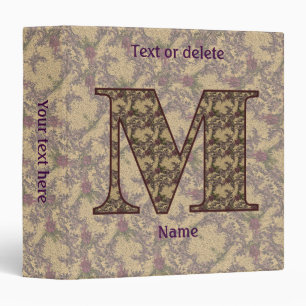 Monogram Initial M Vintage Floral Personalized Binder