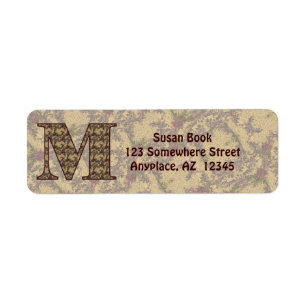 Monogram Initial M Vintage Floral Return Address