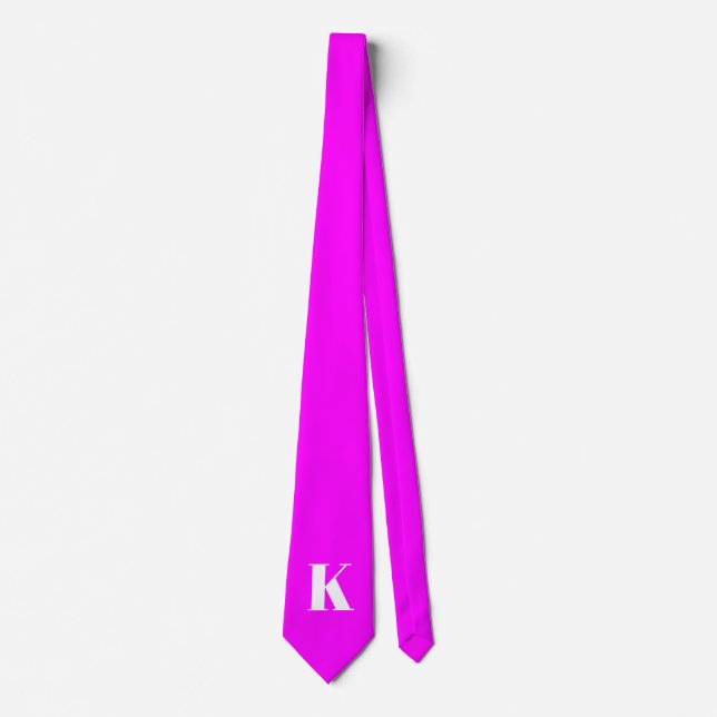 Monogram Initial Magenta Tie (Front)