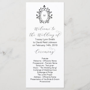 Monogram Initial Minimal Wedding Program