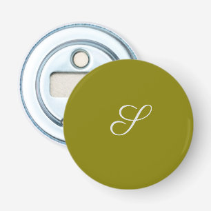 Monogram initial minimalist sage green bottle opener