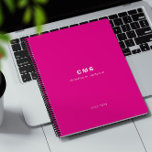 Monogram Initial Modern Bright Pink Planner<br><div class="desc">A classic monogram bright pink planner.  This planner features a classic monogram text with the option to add your name and year.  All text is customizable and can be replaced with any text of your choice.</div>