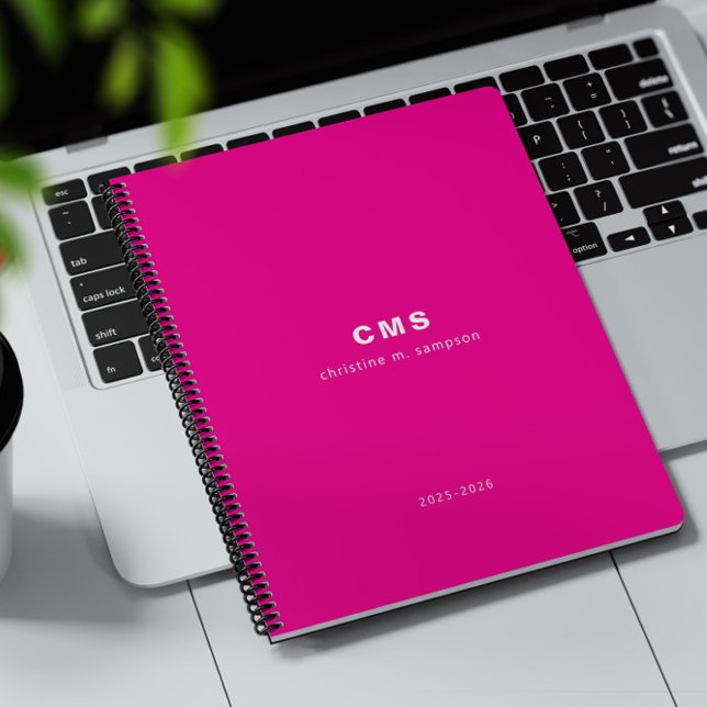 Monogram Initial Modern Bright Pink Planner (Creator Uploaded)