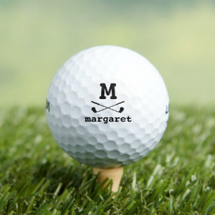 Monogram Initial Modern Elegant Chic Name Golf Balls