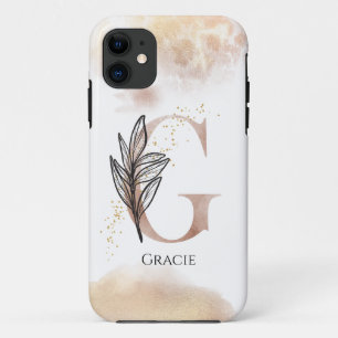 Monogram Initial Modern Letter G Boho Personalized iPhone 11 Case