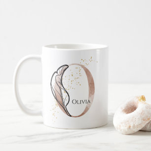 Monogram Initial Modern Letter O Boho Personalized Coffee Mug