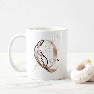 Monogram Initial Modern Letter Q Boho Personalized Coffee Mug