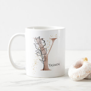 Monogram Initial Modern Letter Y Boho Personalized Coffee Mug