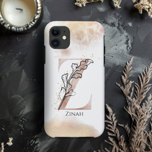 Monogram Initial Modern Letter Z Boho Personalized iPhone 11 Case