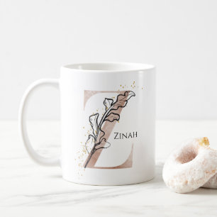Monogram Initial Modern Letter Z Boho Personalized Coffee Mug