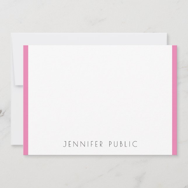 Monogram Initial Modern Simple Template Pink White (Front)