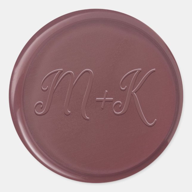 Monogram Initial Mulberry Wax Seal Sticker (Front)