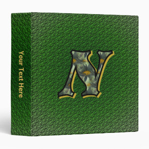 Monogram Initial N Daisies Floral Art Personalized Binder