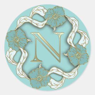 monogram initial N stickers