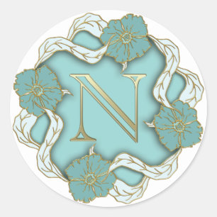 monogram initial N stickers