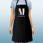 Monogram Initial Name Apron<br><div class="desc">Modern typography minimalist monogram initial name design which can be changed to personalize.</div>