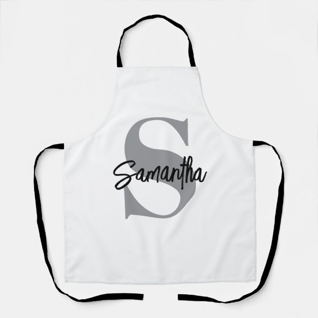 Monogram Initial Name  Apron (Front)