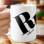 Monogram Initial Name Coffee Mug<br><div class="desc">Your monogram initial in large chic lettering along with your first name underneath is featured on on this unique coffee mug - perfect for yourself or give as a gift. *TIP: You may need to use the Edit tools to adjust the placement of your initial.</div>