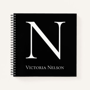 Monogram Initial Name Customized Modern Notebook