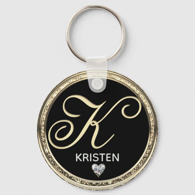 Monogram Initial Name Keychain (Front)