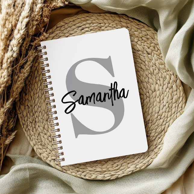 Monogram Initial Name  Notebook (Creator Uploaded)