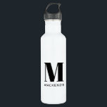 Monogram Initial Name Simple 710 Ml Water Bottle<br><div class="desc">Modern typography minimalist monogram initial name design which can be changed to personalize.</div>