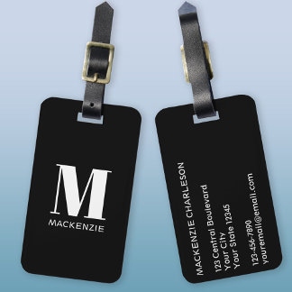 Monogram Initial Name Simple Luggage Tag