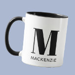 Monogram Initial Name Simple Mug<br><div class="desc">Modern typography minimalist monogram initial name design which can be changed to personalize.</div>