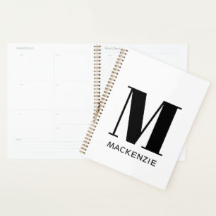 Monogram Initial Name Simple Personalized Planner