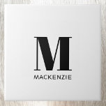 Monogram Initial Name Simple Tile<br><div class="desc">Modern typography minimalist monogram initial name design which can be changed to personalize.</div>