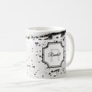 Monogram Initial Nature Lover Aspen Bark Photo Coffee Mug